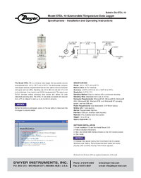 Thumbnail of document Manual - STDL-10 Submersible Temperature Data Logger